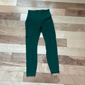 Green Lululemon align high rise pants with pockets